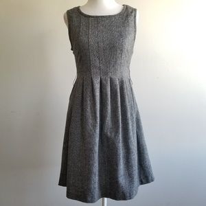 Me and You NWT Grey Wool Blend Tweed Pleated Dress